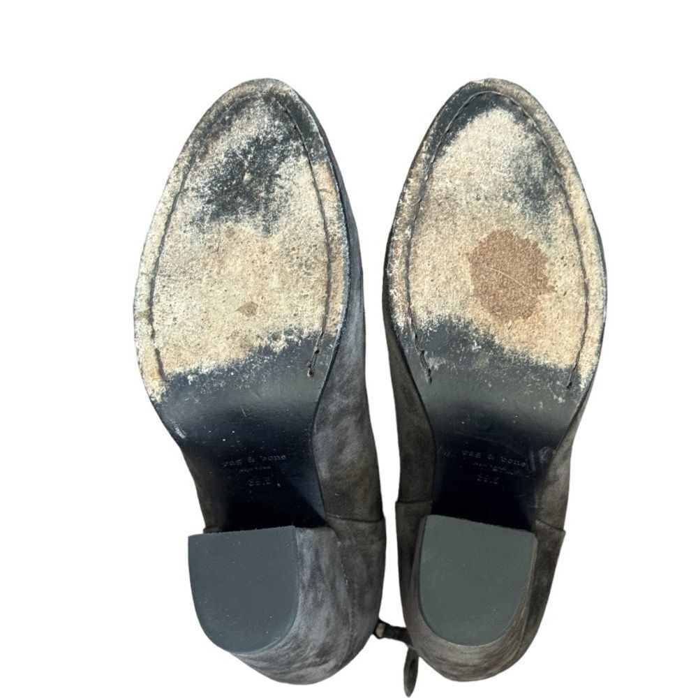 Rag & Bone Charcoal Gray Distressed Suede LeatherAnkle Booties Sz 39.5 or 9.5 - Picture 4 of 10